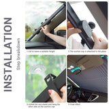 Car Windshield Sunshades Curtains for Car Sun Visor Front Windshield Sun Shade Protection UV Blocking Cooling In-Car Temperature